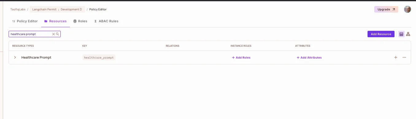 Resource created confirmation